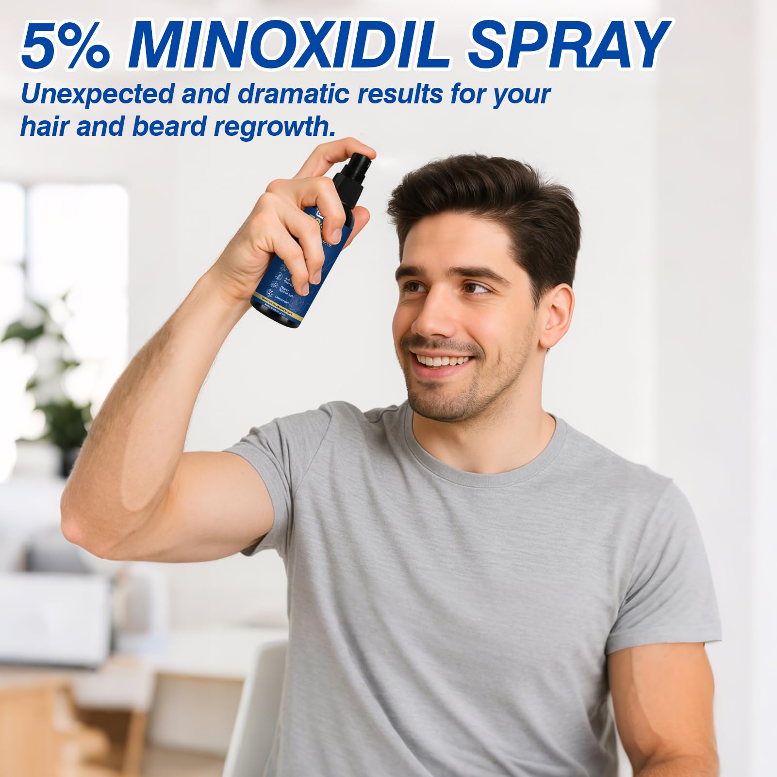 Presentación en caja de Lipend Minoxidil, pack de tres frascos.