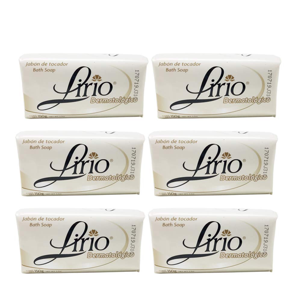 Lirio Dermatologico jabón barra con espuma suave para uso diario.