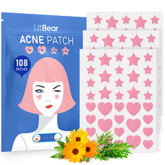 LitBear parche acne corazón rosado 8mm, adhesión fuerte para uso nocturno.