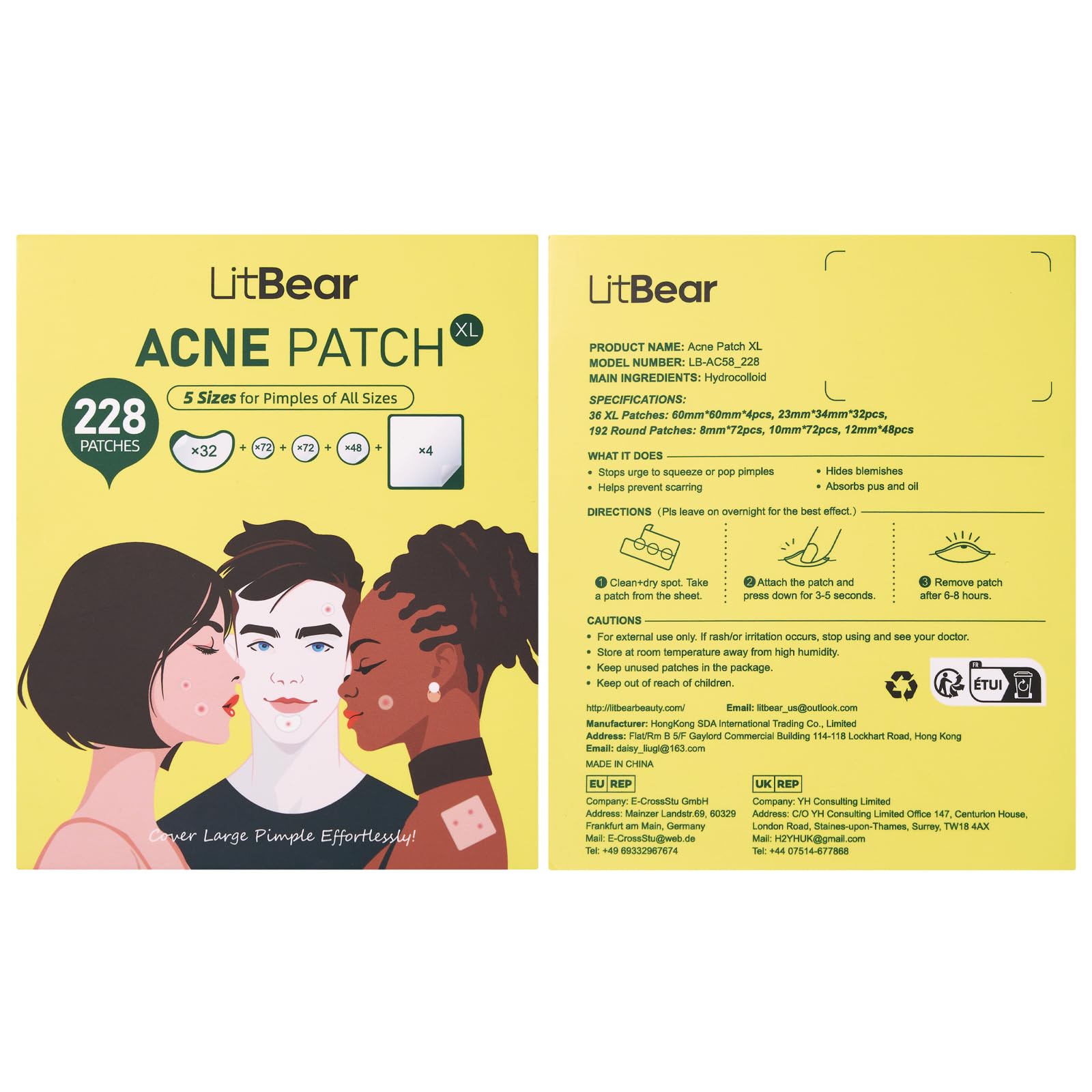 LitBear parche para cuerpo: espalda y pecho con cobertura discreta.