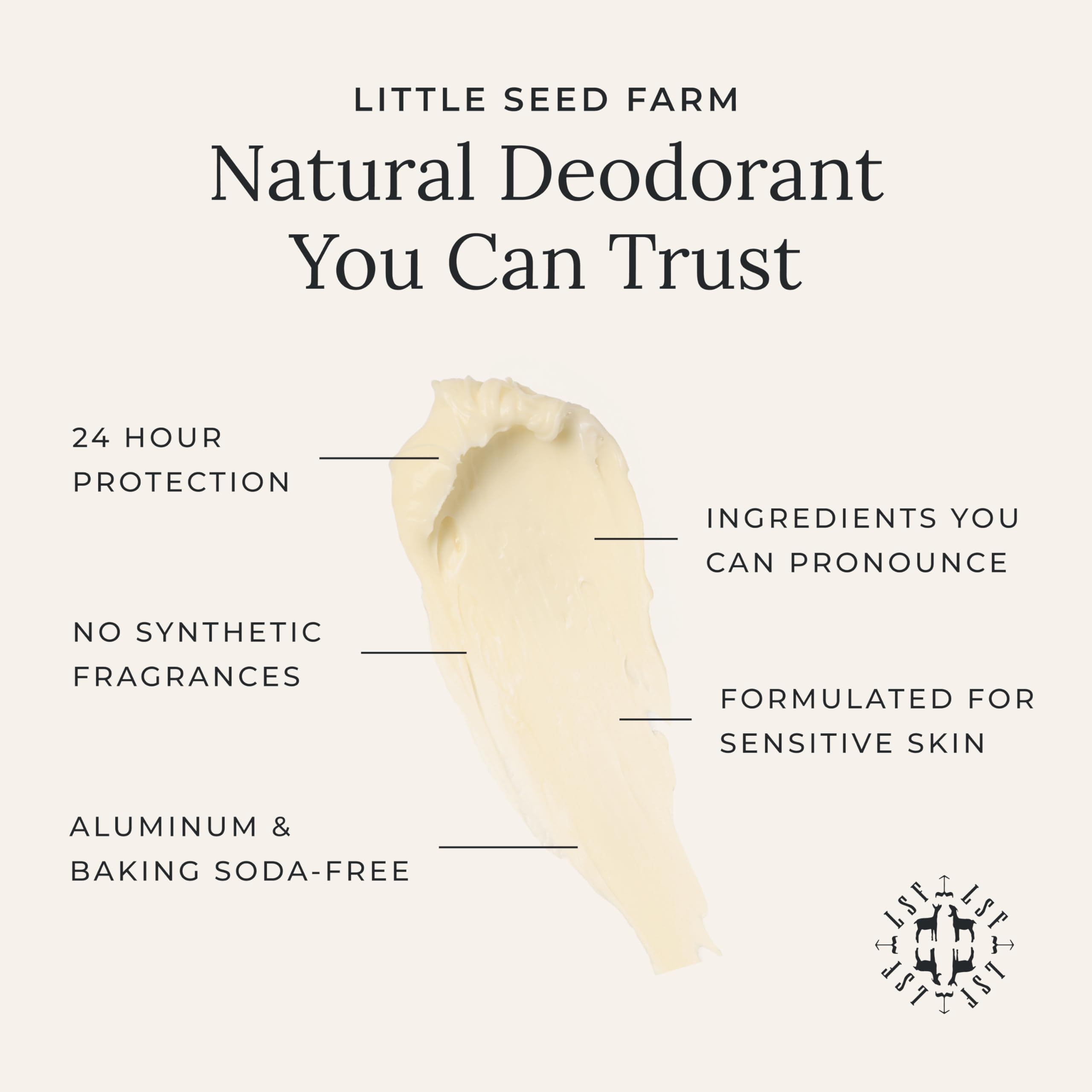 Aplicación suave de Little Seed Farm con textura sedosa para uso diario.