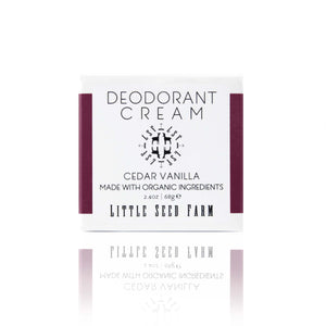 Little Seed Farm crema desodorante Cedar Vanilla, textura sedosa para aplicación suave.
