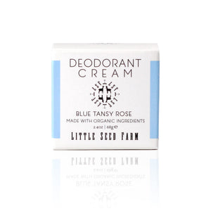 Little Seed Farm desodorante crema Blue Tansy Rose en tarro, aroma suave y natural.