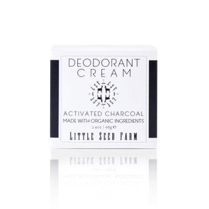 Desodorante Little Seed Farm con carbón activado, aroma limpio y natural.