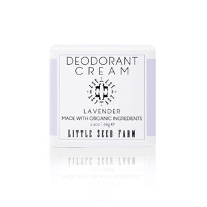 Desodorante natural Little Seed Farm en crema de lavanda para uso diario.