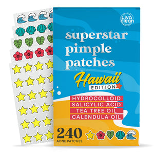 Parche estrella de LivaClean edición Hawaii para cubrir imperfecciones con estilo.