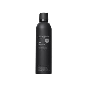 Living Proof Style Lab Flex Hairspray, botella en primer plano, fijación media con acabado suave y flexible.