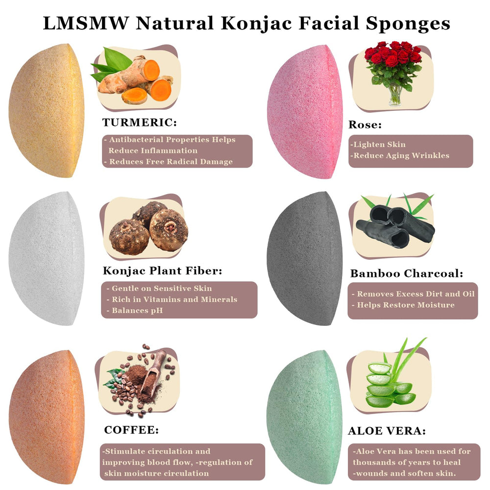 Esponja Konjac puro LMSMW para rostro sensible.