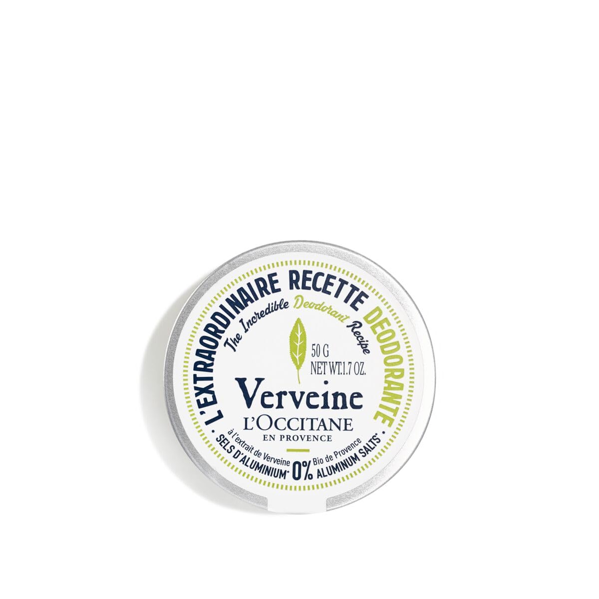 L'Occitane desodorante Verbena en bote de 50 ml, protección duradera.