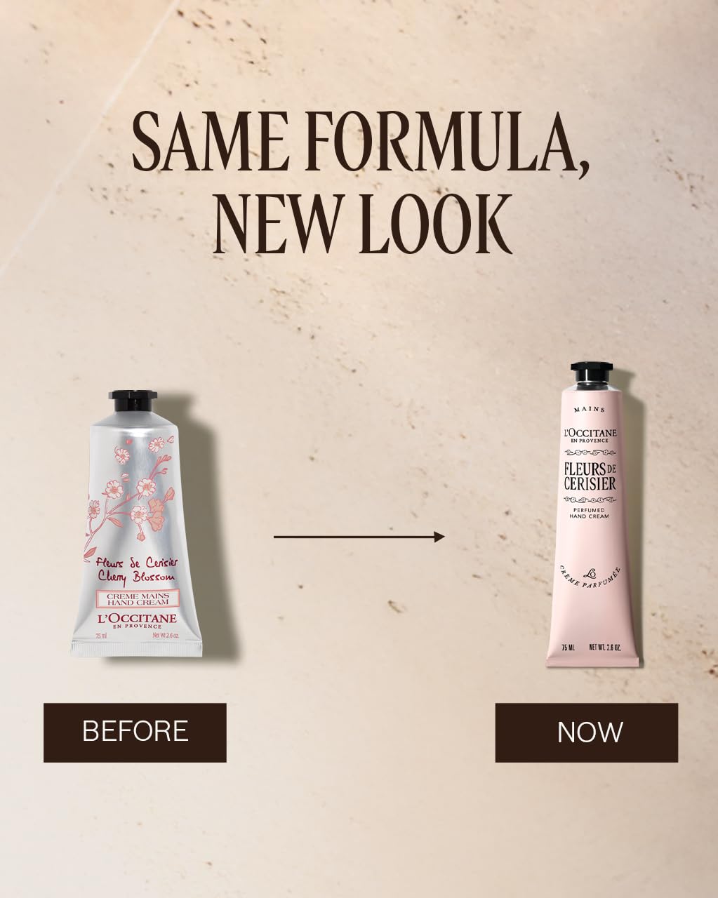 L'Occitane crema de manos, textura ligera, absorción rápida.