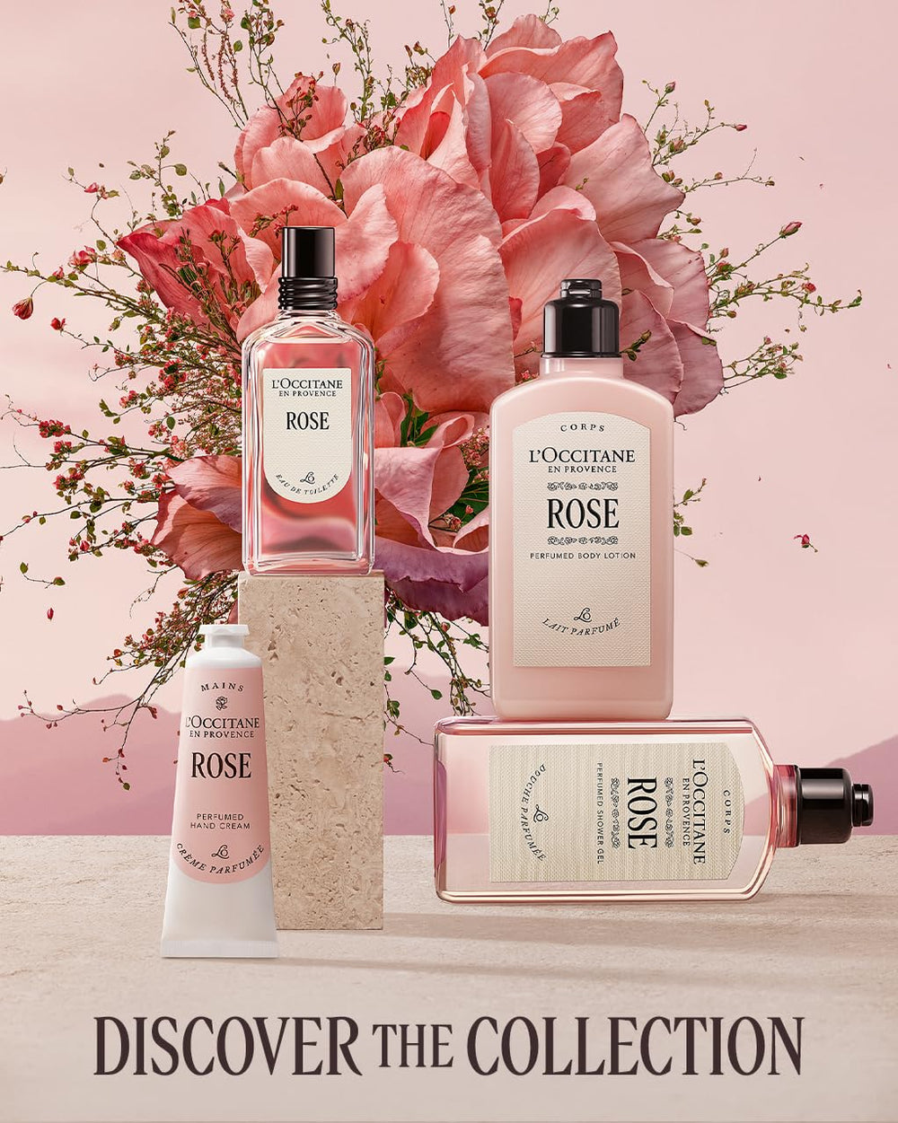L'Occitane Rose envase destacado que inspira la rutina de belleza.