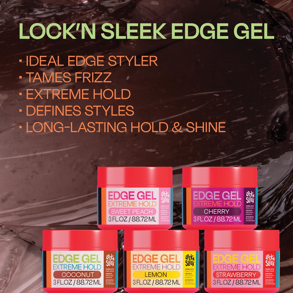 LOCK'N SLEEK Gel de Bordes: aceites coco y aguacate nutren al peinar