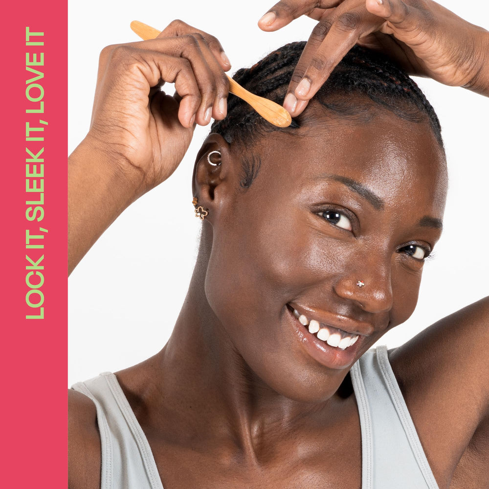 LOCK'N SLEEK Gel de Bordes: usar con dedos o cepillo para mayor control