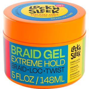 Lock'N Sleek gel en botella para fijar trenzas con acabado suave