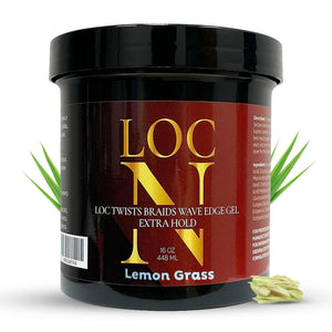 LOCN gel para cabello: envase compacto para retoques rápidos y fijación suave.