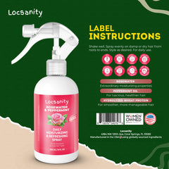 Locsanity rosas menta, spray para locs: brillo natural y frescura del cuero cabelludo