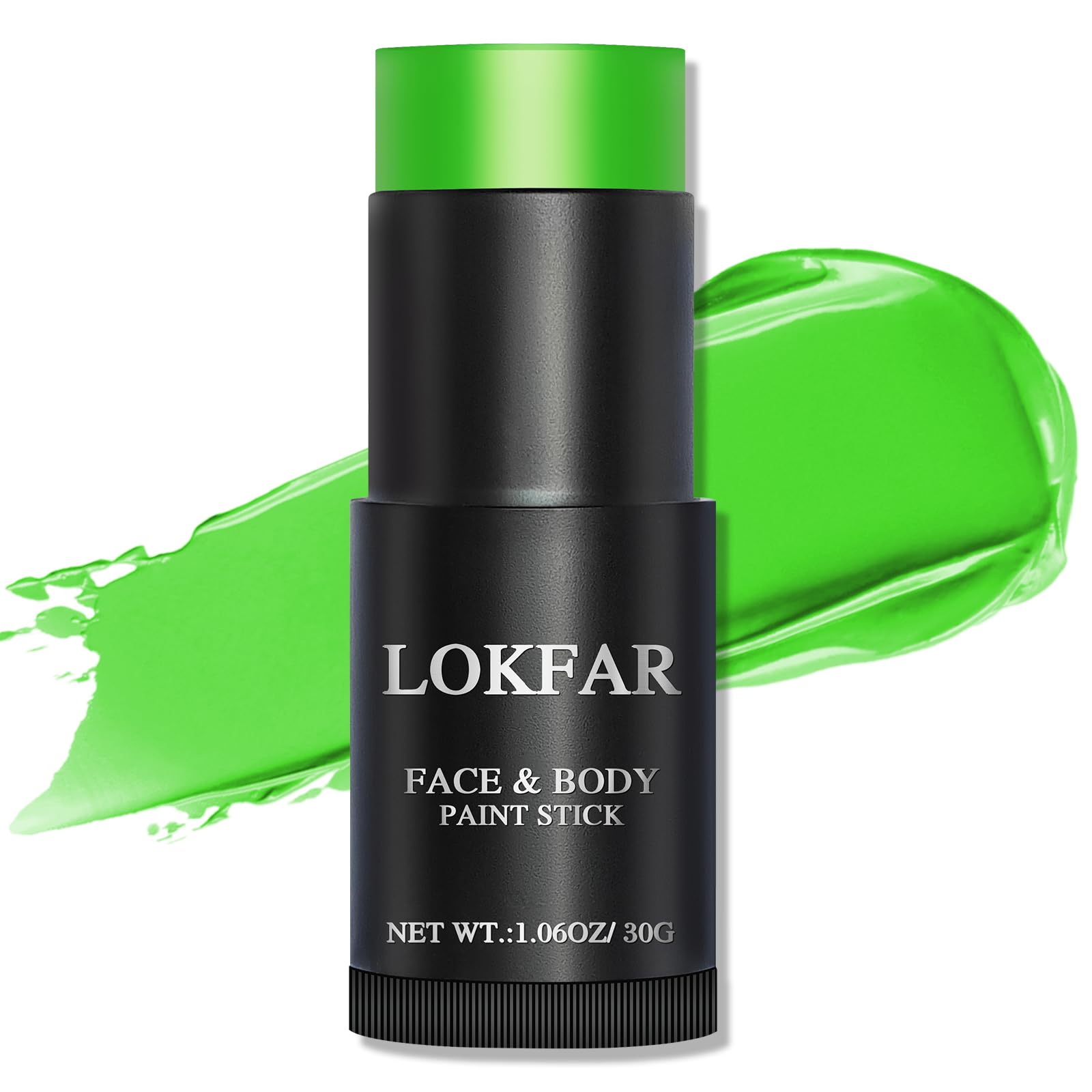 LOKFAR barra de pintura facial verde claro ofrece cobertura total, ideal para cosplay.