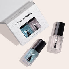 Dúo LONDONTOWN para uñas débiles, protección y acabado profesional.