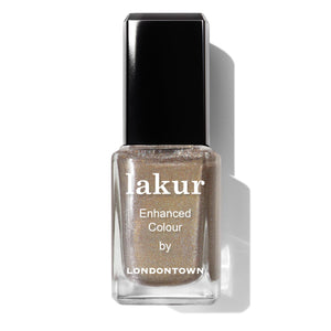 Esmalte LONDONTOWN lakur en botella con acabado gel y brillo duradero.