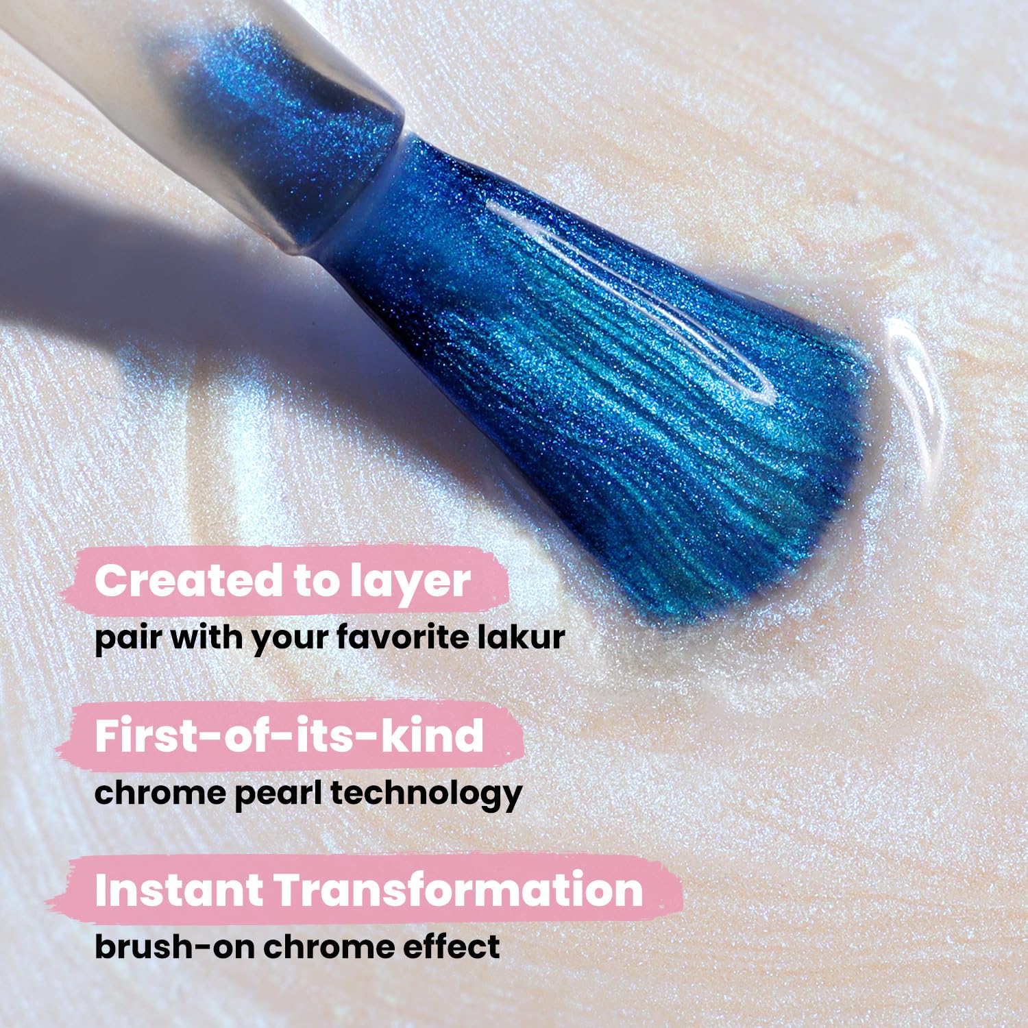 LONDONTOWN Lakur uñas cromadas funciona solo o sobre color para efecto moderno