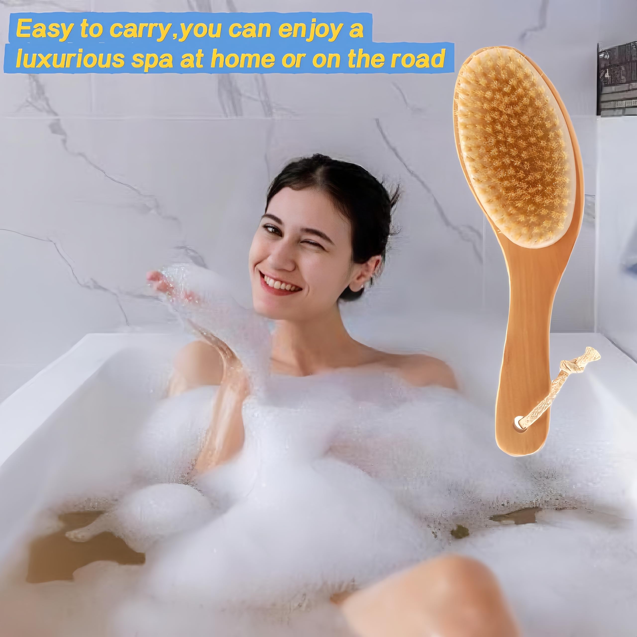Cepillo LONGCO con cuerda para colgar y secado práctico.