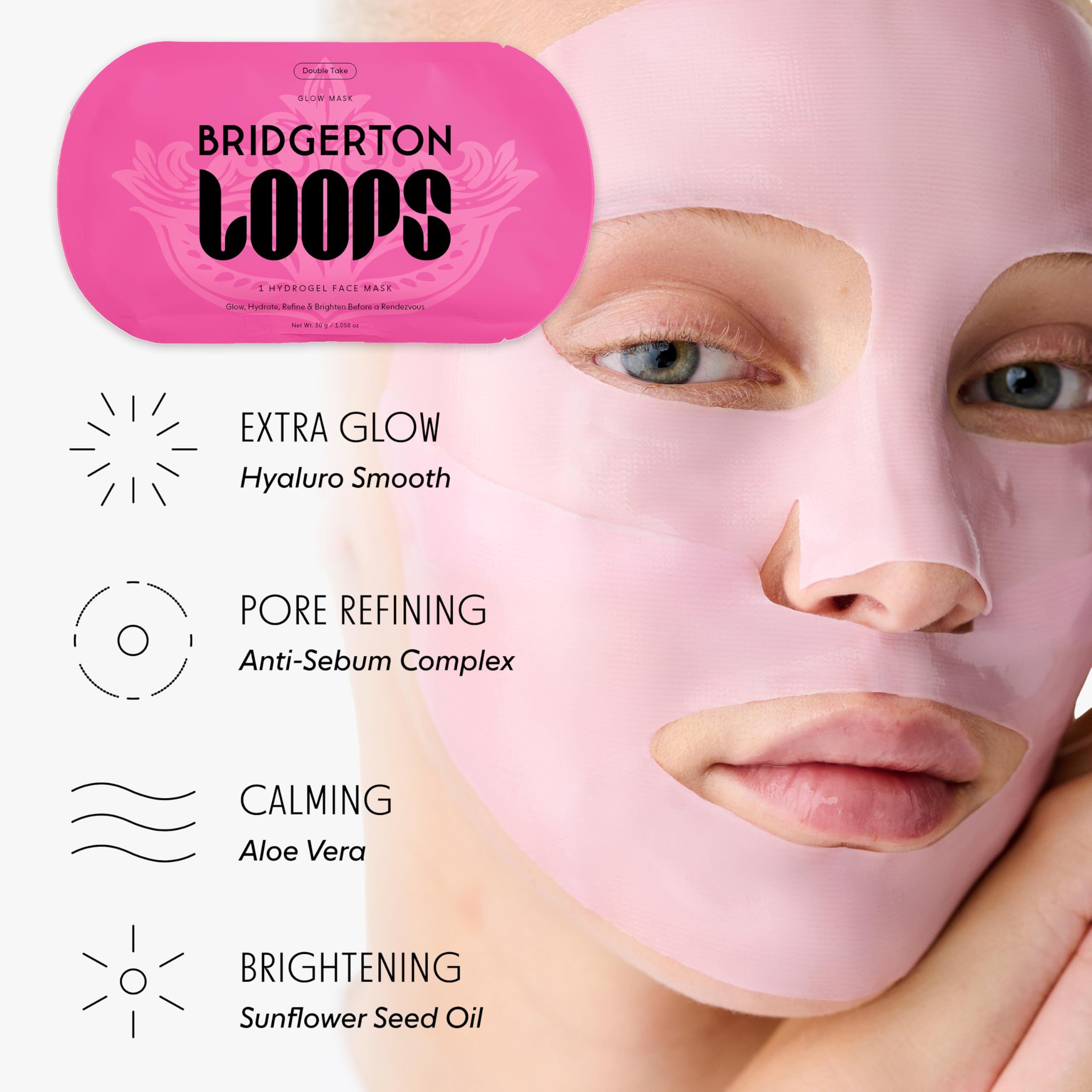 LOOPS mascarilla hidratante enfoque limpieza suave para piel cansada y refrescante.
