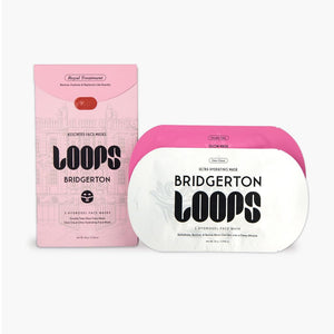 LOOPS Bridgerton Royal Treatment Set en caja, inicio de una rutina hidratante.