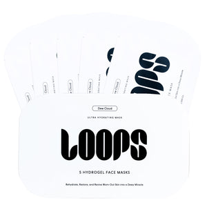 LOOPS Dew Cloud mascarilla hidrogel en empaque, aporta hidratación suave.