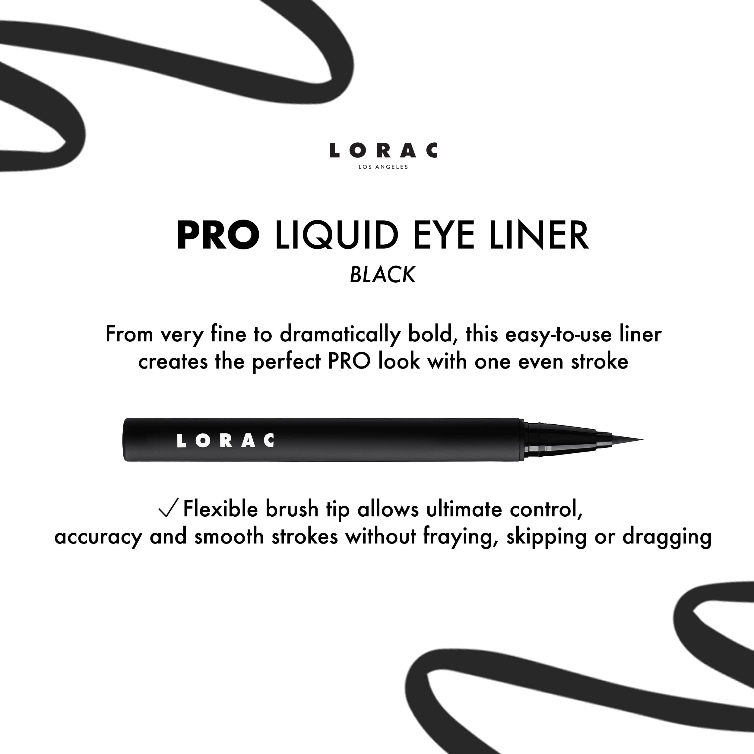 LORAC PRO Liquid Eyeliner resistente al agua para look de larga duración.