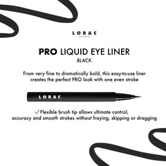 LORAC PRO Liquid Eyeliner resistente al agua para look de larga duración.