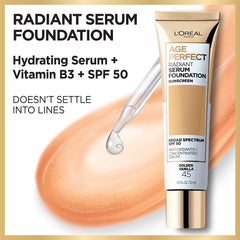 L'Oréal Paris Age Perfect Foundation SPF50, cobertura natural para tono uniforme.