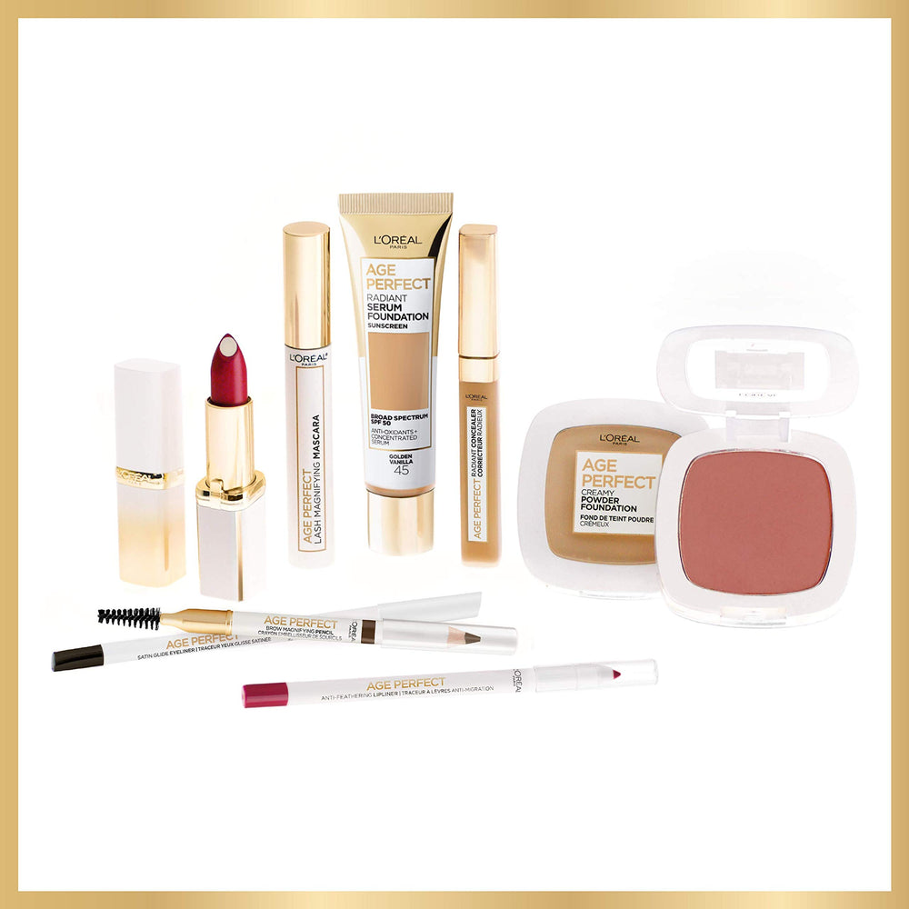 L'Oreal Paris Age Perfect muestra aplicación para tono uniforme en rostro.