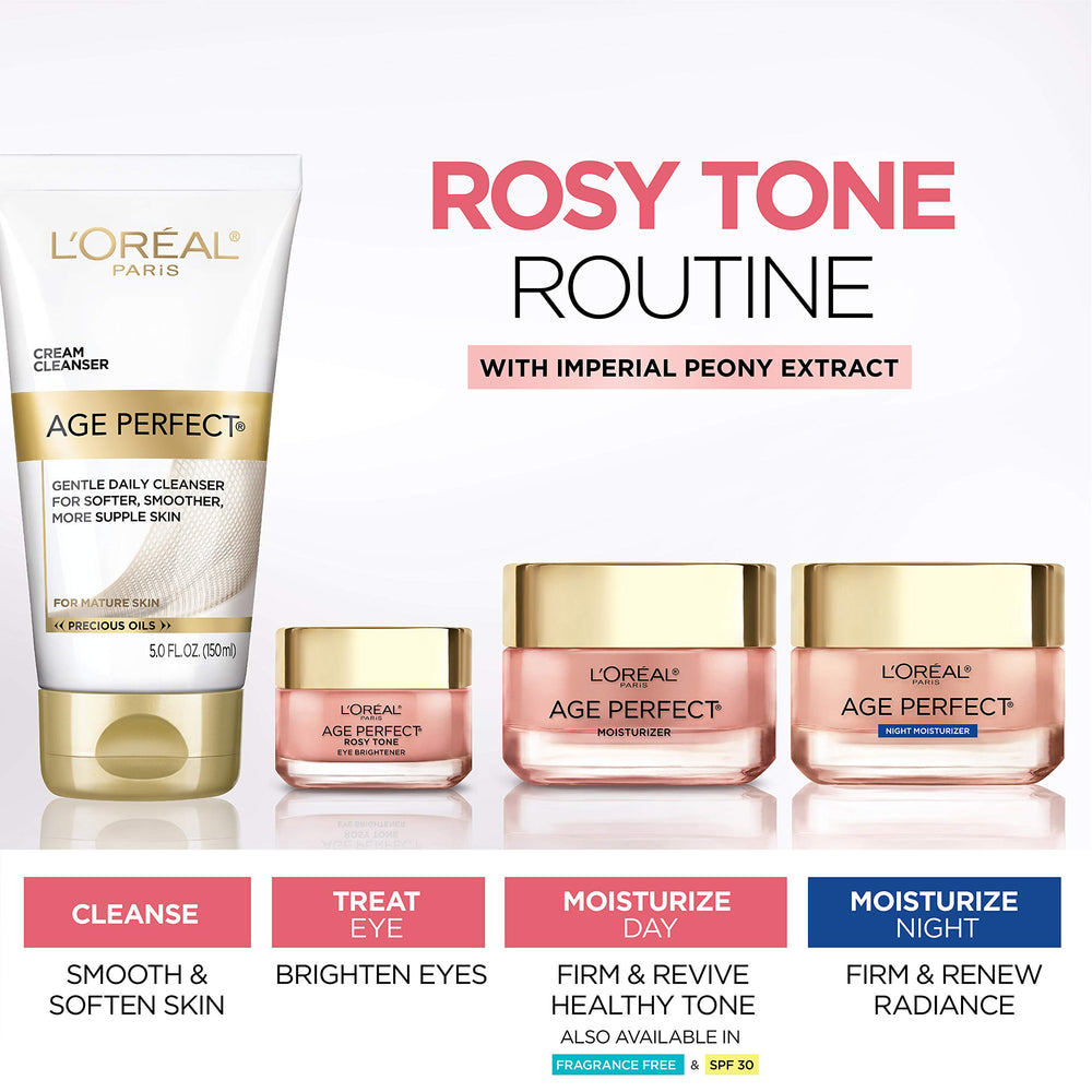 Crema ojos tono rosado L'Oreal Paris, libre de parabenos.