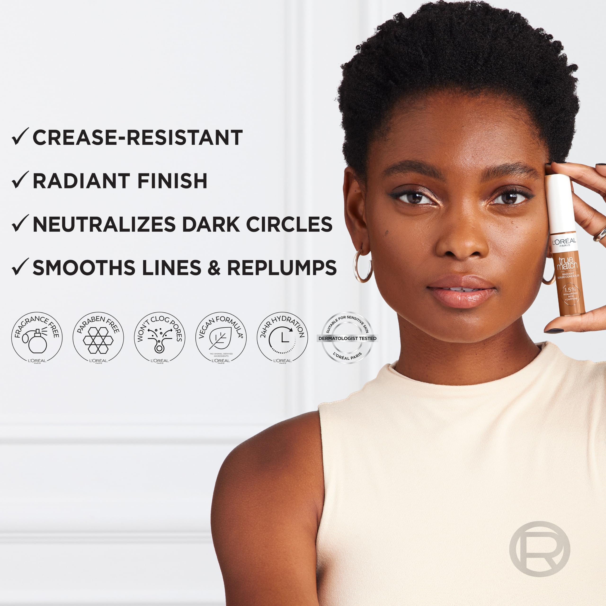 L'Oréal Paris Cobertura instantánea de ojeras y aspecto más despierto.
