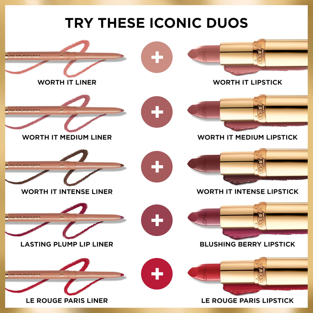Color Riche acabado satinado que realza la luminosidad de los labios.