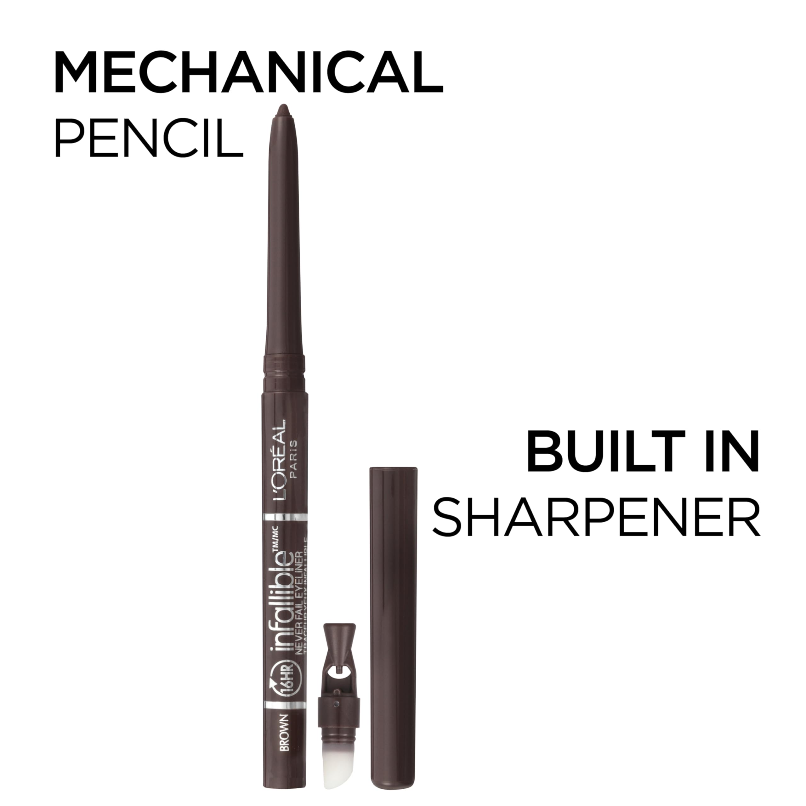Delineador Infallible de Loreal Paris, punta diseñada para trazos definidos.
