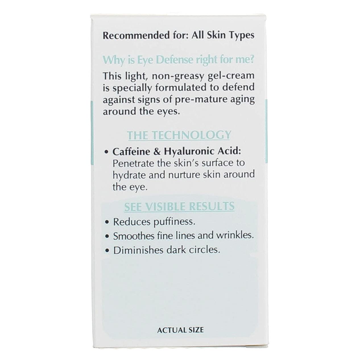 Resultados sutiles para ojos descansados con el gel defensor ocular