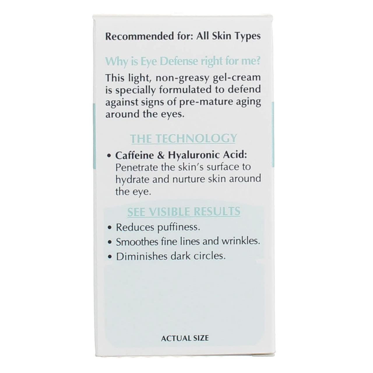 Textura fresca del gel defensor ocular para contorno de ojos