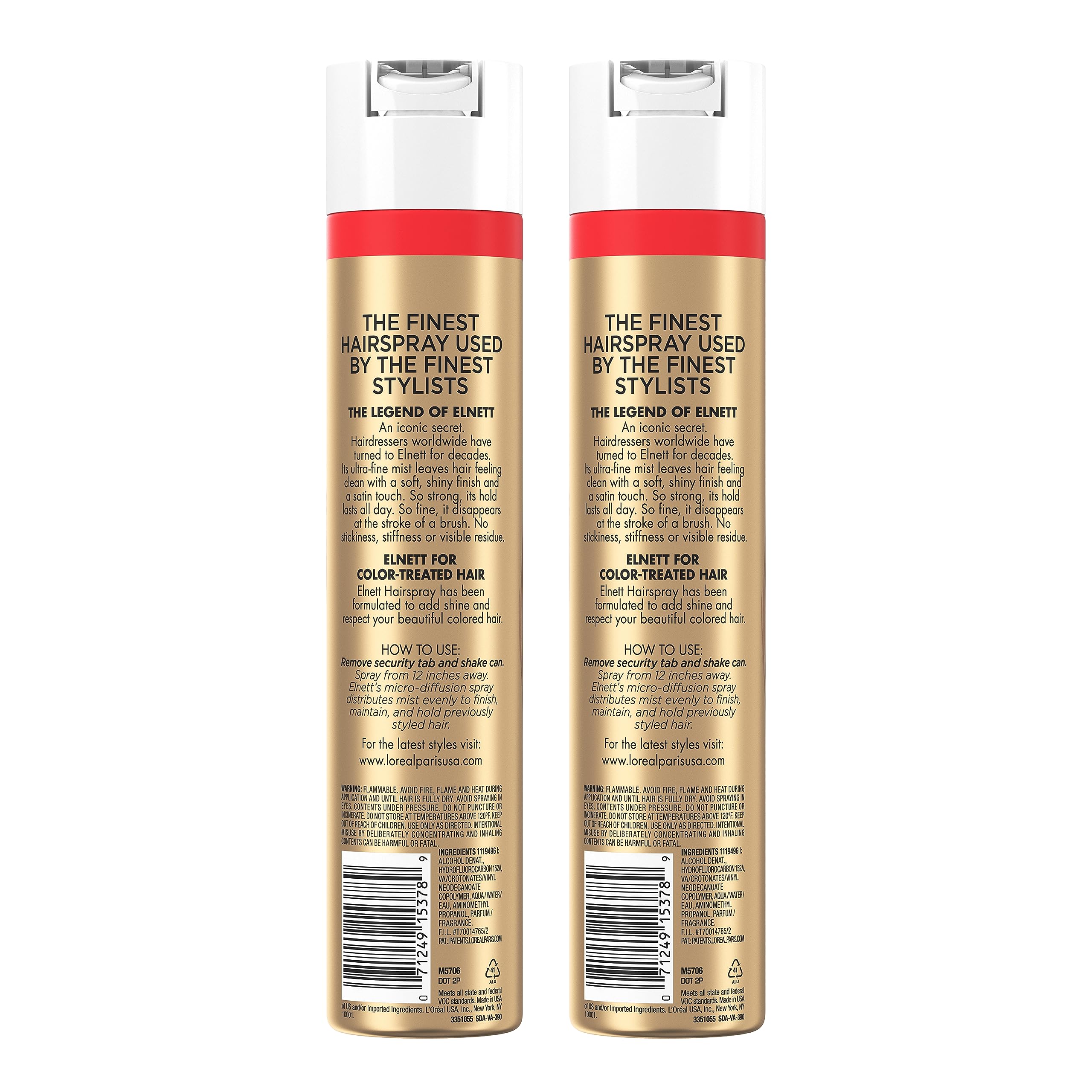 L’Oréal Paris Elnett Satin: ideal para cabello teñido, mantiene brillo y estilo.