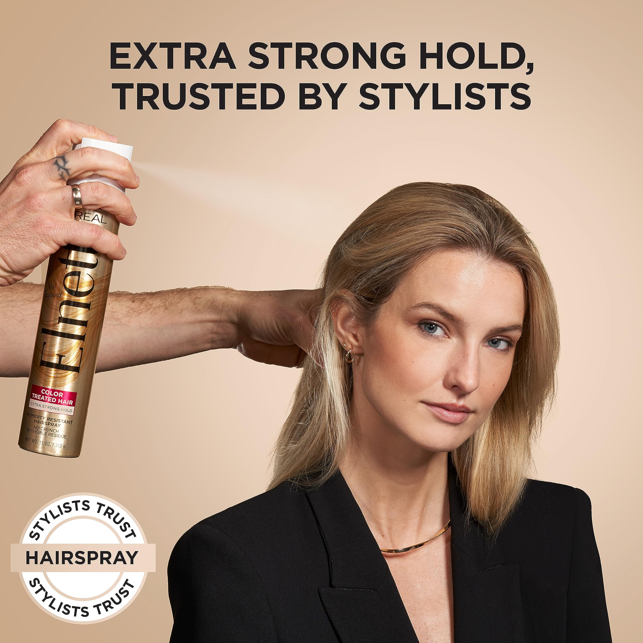 L’Oréal Paris Elnett Satin: protección de color con filtro UV para brillo sostenido.