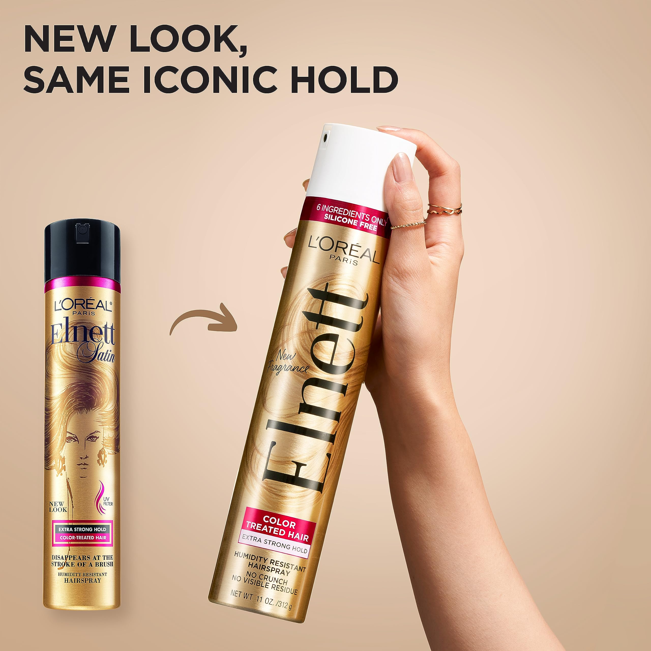 L’Oréal Paris Elnett Satin: niebla ultra fina que desaparece al cepillar.