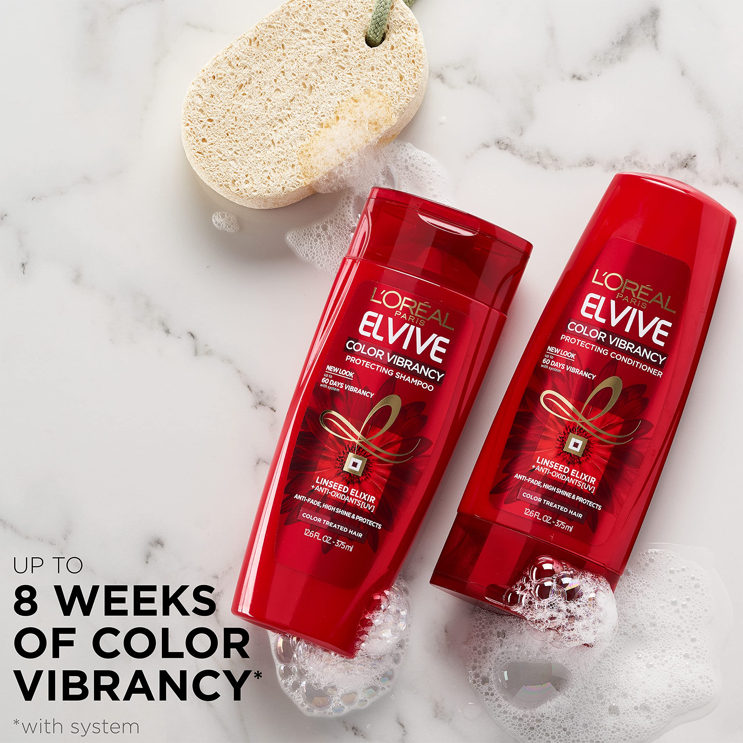 Espuma de lavado de Elvive Color Vibrancy, limpieza suave para teñido.
