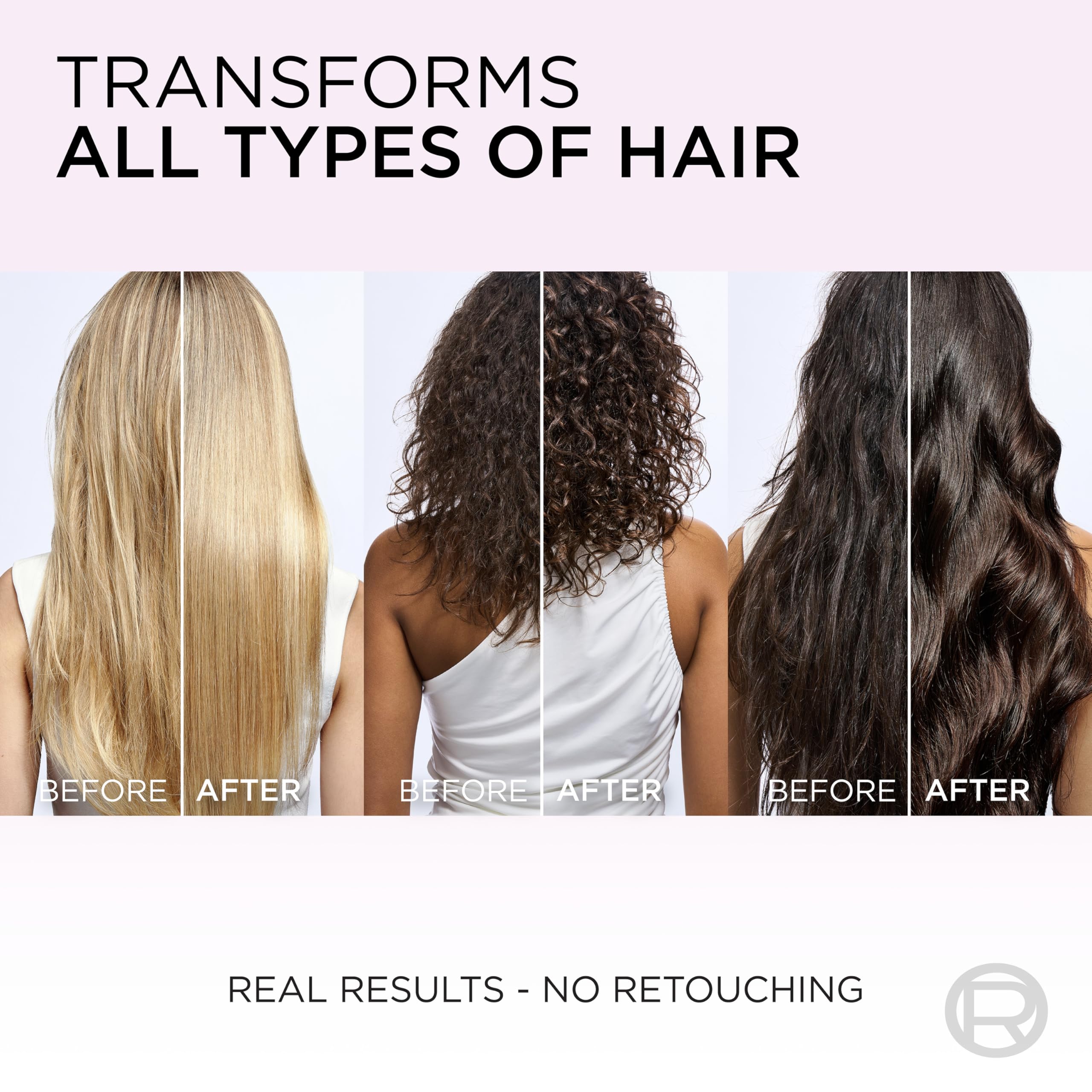 Textura del cabello poroso tras uso con brillo y suavidad