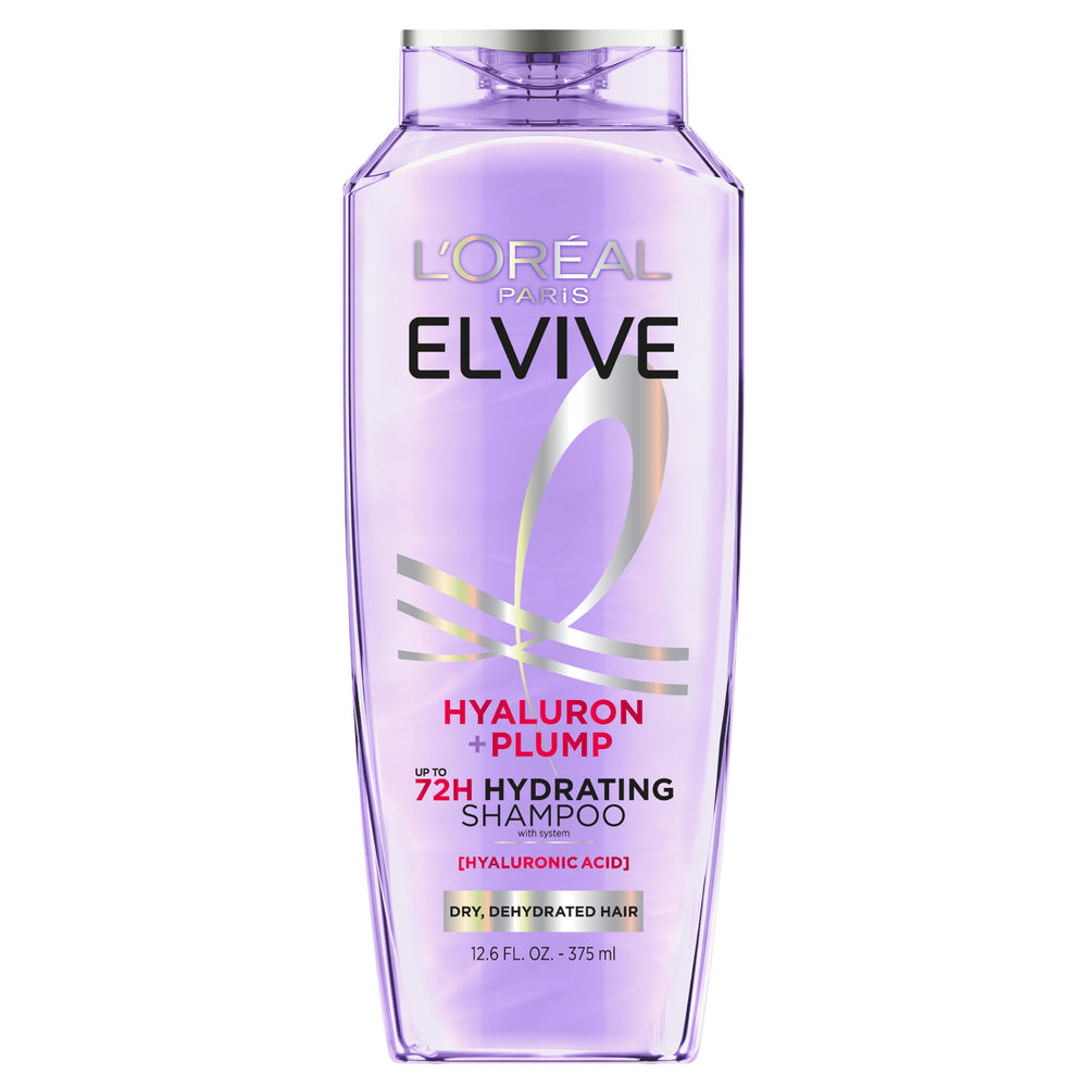 Champú Elvive Hyaluron Plump en botella para hidratación profunda.