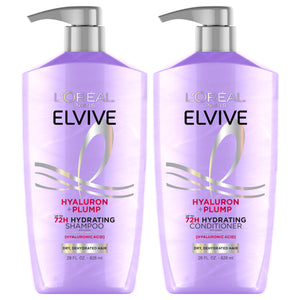 L’Oréal Paris Elvive Hyaluron Plump champú, botella, hidrata profundamente cabello seco.