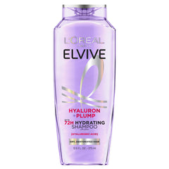 Champú Elvive Hyaluron Plump en botella para hidratación profunda.