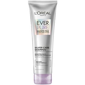 L'Oreal Paris EverPure Silver Care Champú para cabello gris, brillo suave