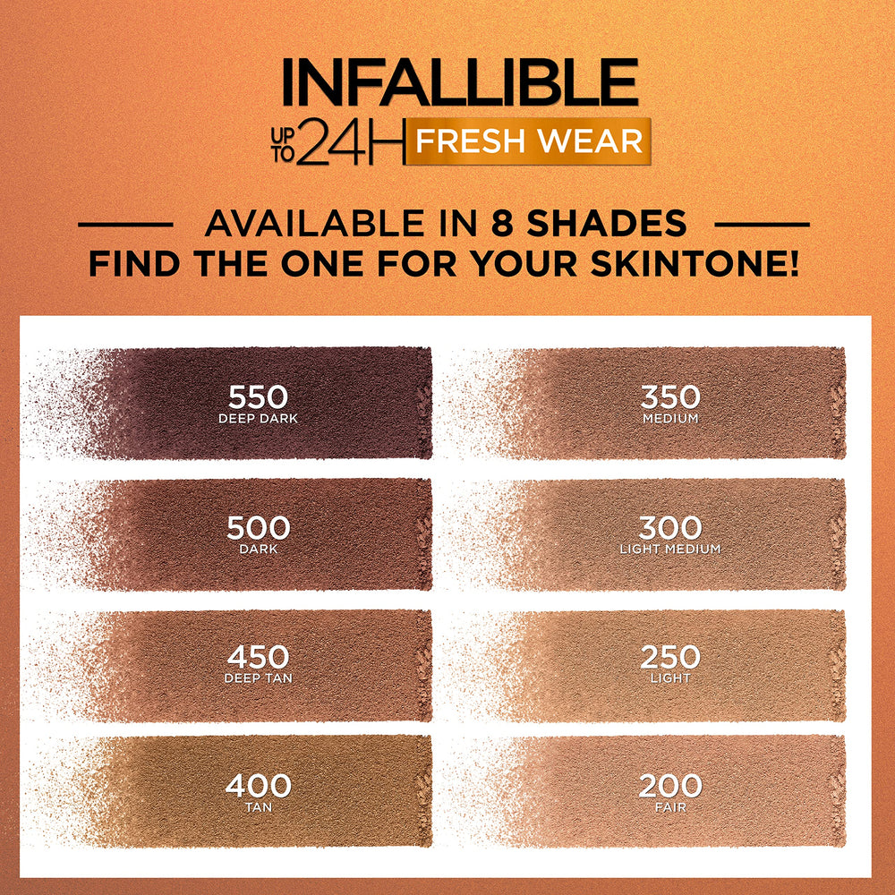 Aplicación suave del bronceador Infallible para un look luminoso y natural