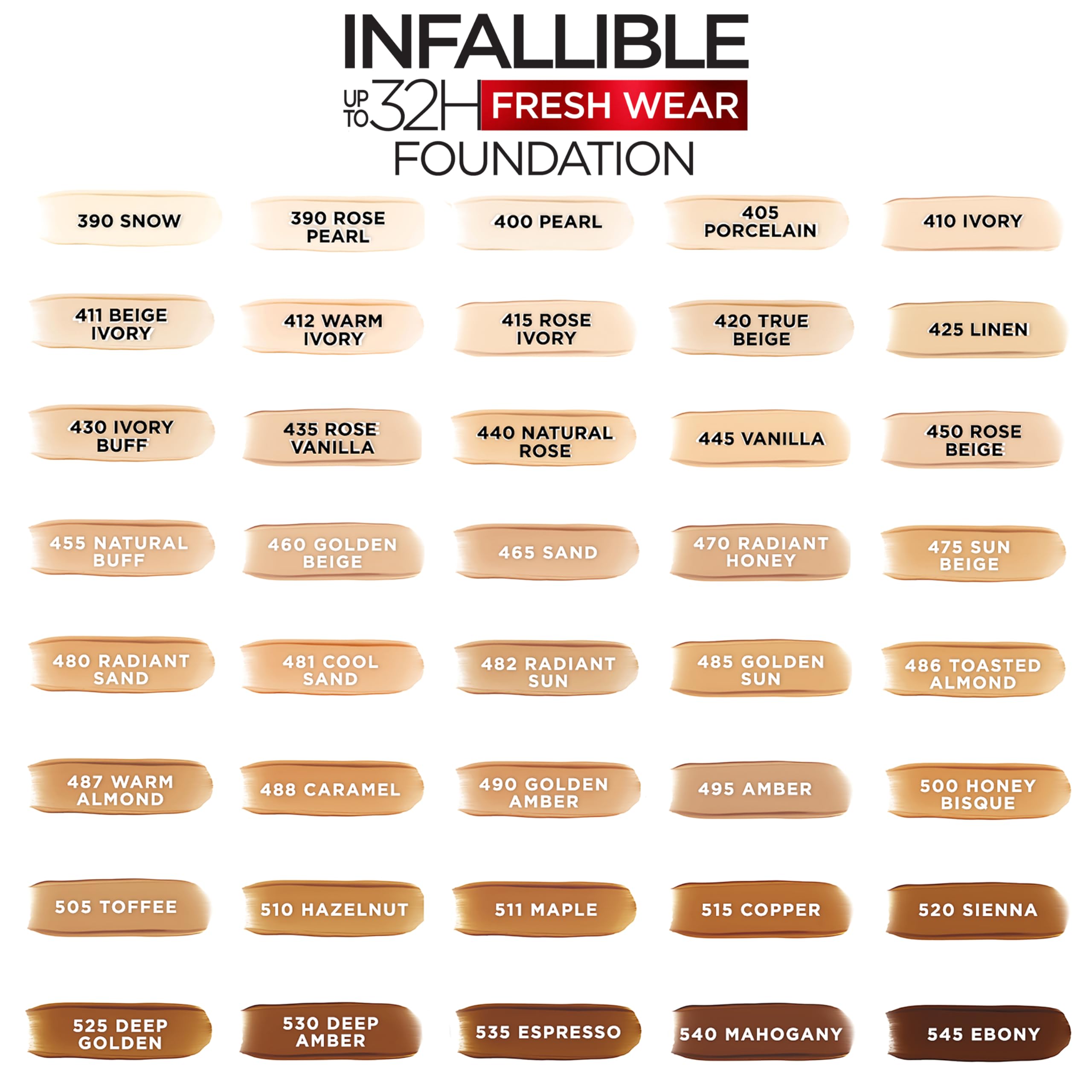 Infallible Fresh Wear con 40 tonos disponibles para pieles diversas
