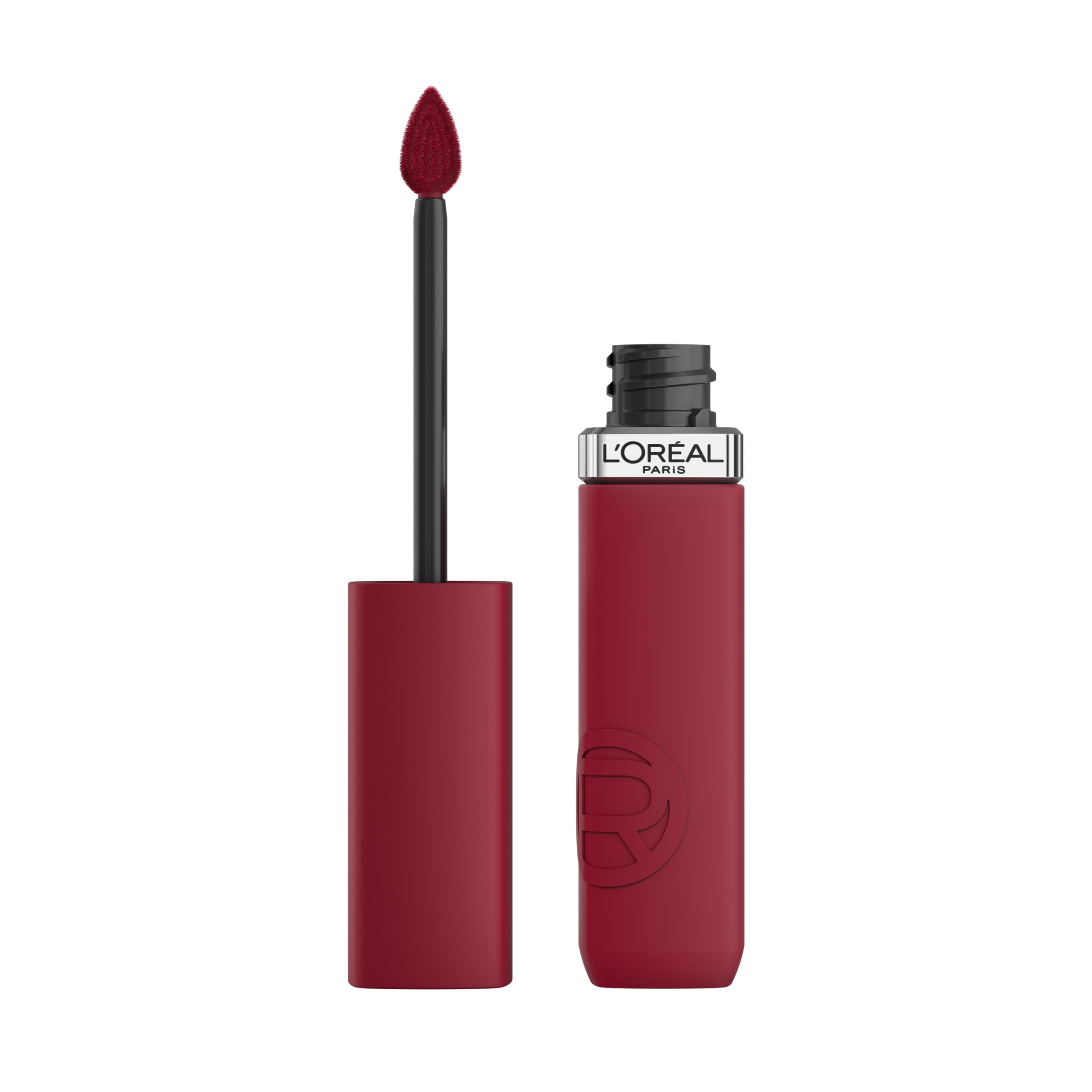 L'Oreal Paris Infallible Labial líquido mate Wine Not 500, color intenso que perdura.